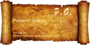 Ponert Ozmin névjegykártya